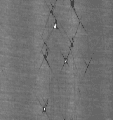 the cracks on the photovoltaic silicon wafer